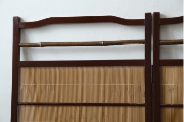 和製ビンテージ　大正ロマン　和の趣あふれる4連衝立て　(R-063525)