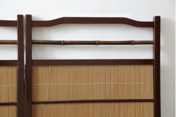 和製ビンテージ　大正ロマン　和の趣あふれる4連衝立て　(R-063525)