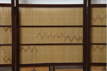 和製ビンテージ　大正ロマン　和の趣あふれる4連衝立て　(R-063525)