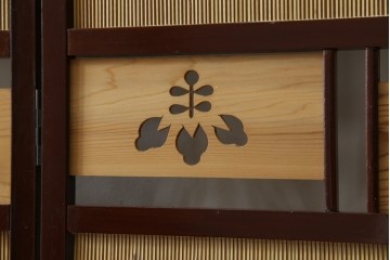 和製ビンテージ　大正ロマン　和の趣あふれる4連衝立て　(R-063525)