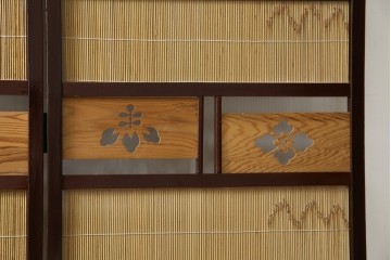 和製ビンテージ　大正ロマン　和の趣あふれる4連衝立て　(R-063525)