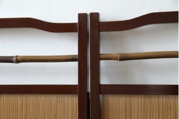 和製ビンテージ　大正ロマン　和の趣あふれる4連衝立て　(R-063525)