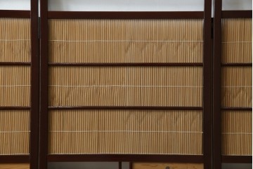 和製ビンテージ　大正ロマン　和の趣あふれる4連衝立て　(R-063525)