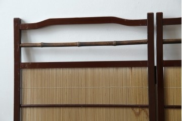 和製ビンテージ　大正ロマン　和の趣あふれる4連衝立て　(R-063525)