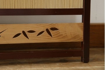 和製ビンテージ　大正ロマン　和の趣あふれる4連衝立て　(R-063525)