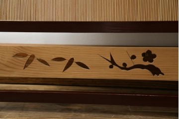 和製ビンテージ　大正ロマン　和の趣あふれる4連衝立て　(R-063525)