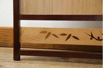 和製ビンテージ　大正ロマン　和の趣あふれる4連衝立て　(R-063525)