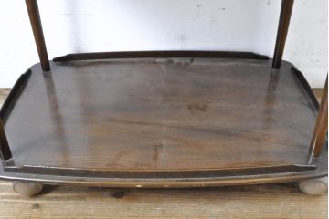 イギリスビンテージ　ERCOL(アーコール)　落ち着いた色合いが品のあるキャスターワゴン(キッチンワゴン、トロリー、ヴィンテージ)(R-063529)