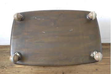 イギリスビンテージ　ERCOL(アーコール)　落ち着いた色合いが品のあるキャスターワゴン(キッチンワゴン、トロリー、ヴィンテージ)(R-063529)