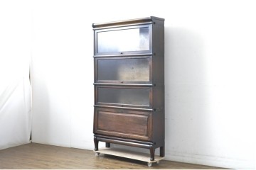 イギリスアンティーク　Globe Wernicke(グローブ ウェルニッケ)　希少デザイン!!　高級品!!　多機能なのにスリムサイズなビューロー付きスタッキングブックケース　(R-063540)