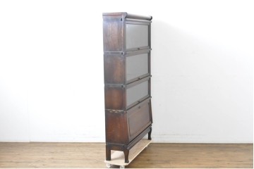 イギリスアンティーク　Globe Wernicke(グローブ ウェルニッケ)　希少デザイン!!　高級品!!　多機能なのにスリムサイズなビューロー付きスタッキングブックケース　(R-063540)