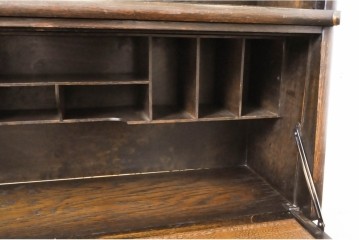 イギリスアンティーク　Globe Wernicke(グローブ ウェルニッケ)　希少デザイン!!　高級品!!　多機能なのにスリムサイズなビューロー付きスタッキングブックケース　(R-063540)