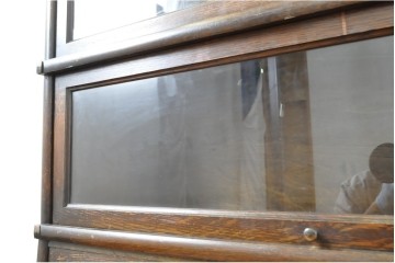 イギリスアンティーク　Globe Wernicke(グローブ ウェルニッケ)　希少デザイン!!　高級品!!　多機能なのにスリムサイズなビューロー付きスタッキングブックケース　(R-063540)