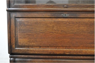 イギリスアンティーク　Globe Wernicke(グローブ ウェルニッケ)　希少デザイン!!　高級品!!　多機能なのにスリムサイズなビューロー付きスタッキングブックケース　(R-063540)