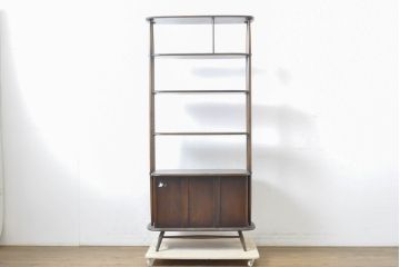 イギリスビンテージ　ERCOL(アーコール)　洗練された佇まいのルームディバイダー(ブックシェルフ、間仕切り、飾り棚、収納棚、戸棚、オープンラック、キャビネット、ヴィンテージ)(R-063541)
