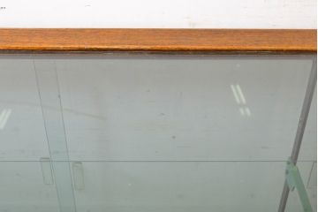 イギリスアンティーク　オーク材　ナチュラルな風合いの木枠ガラスケース(ショーケース、カウンターテーブル、ガラス戸棚、陳列棚、飾り棚、店舗什器)(R-063547)