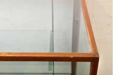 イギリスアンティーク　オーク材　ナチュラルな風合いの木枠ガラスケース(ショーケース、カウンターテーブル、ガラス戸棚、陳列棚、飾り棚、店舗什器)(R-063547)