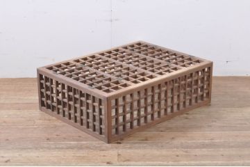 和製アンティーク　上手物　空間のアクセントになる格子センターテーブル(ローテーブル、座卓)(R-063552)