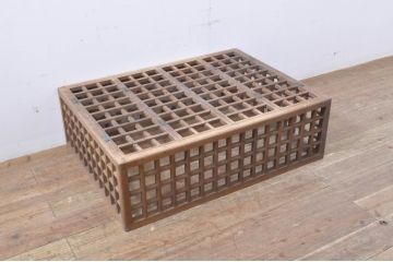 和製アンティーク　上手物　空間のアクセントになる格子センターテーブル(ローテーブル、座卓)(R-063552)