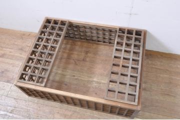 和製アンティーク　上手物　空間のアクセントになる格子センターテーブル(ローテーブル、座卓)(R-063552)