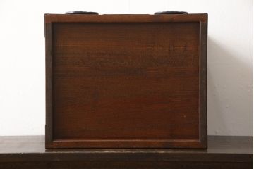 中古　熊野洞　本漆仕上げ　伊達家の家紋入り!手打ち金具の美しさが魅力の小引き出し(小箪笥、仙台箪笥、小物収納、卓上収納(R-063558)