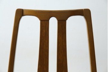 イギリスビンテージ　nathan(ネイサン)社　ビーチ材　エレガントなデザインのファブリックがお洒落!!品のある佇まいが目を惹くダイニングチェア　(R-063573)