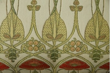 イギリスビンテージ　nathan(ネイサン)社　ビーチ材　エレガントなデザインのファブリックがお洒落!!品のある佇まいが目を惹くダイニングチェア　(R-063573)