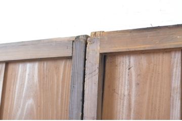 アンティーク建具　木の温かな色合いが魅力の板戸2枚セット(雨戸、帯戸、引き戸)(R-063574)