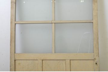 アンティーク建具　ペイント仕上げ限定　レトロな雰囲気づくりにおすすめのガラス戸1枚(引き戸)(R-063575)