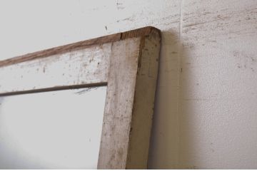 アンティーク建具　ペイント仕上げ限定　レトロな雰囲気づくりにおすすめのガラス戸1枚(引き戸)(R-063575)