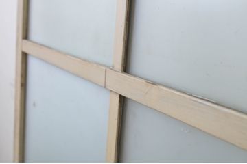 アンティーク建具　ペイント仕上げ限定　レトロな雰囲気づくりにおすすめのガラス戸1枚(引き戸)(R-063575)