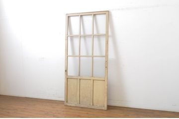 アンティーク建具　ペイント仕上げ限定　レトロな雰囲気づくりにおすすめのガラス戸1枚(引き戸)(R-063576)
