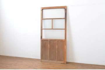 アンティーク建具　どこか懐かしい雰囲気漂うガラス戸1枚(引き戸)(R-063577)