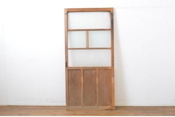 アンティーク建具　どこか懐かしい雰囲気漂うガラス戸1枚(引き戸)(R-063577)
