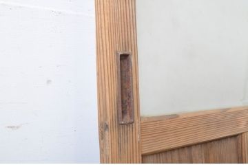 アンティーク建具　どこか懐かしい雰囲気漂うガラス戸1枚(引き戸)(R-063577)