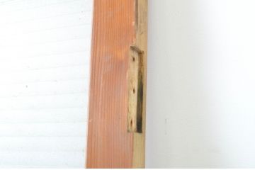アンティーク建具　銀モールガラス　和洋どちらにも合うシンプルなデザインが魅力のガラス扉1枚(ドア、木製扉)(R-063578)