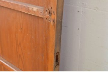 アンティーク建具　銀モールガラス　和洋どちらにも合うシンプルなデザインが魅力のガラス扉1枚(ドア、木製扉)(R-063578)