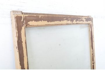 アンティーク建具　ペイント仕上げ限定　モールガラス　光を取り入れたいお部屋におすすめのガラス戸1枚(引き戸)(R-063579)