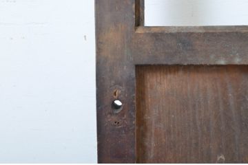 アンティーク建具　時を重ねた木色が印象深いガラス戸2枚セット(引き戸)(R-063580)