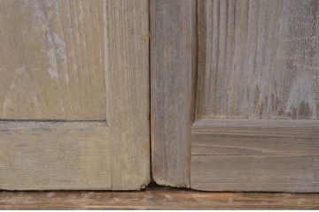 アンティーク建具　プレスガラス入り　光を取り入れたいお部屋におすすめのガラス戸2枚セット(引き戸)(R-063581)