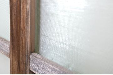 アンティーク建具　プレスガラス入り　光を取り入れたいお部屋におすすめのガラス戸2枚セット(引き戸)(R-063581)