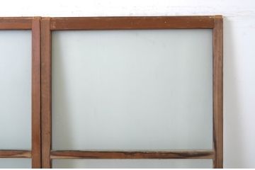 アンティーク建具　プレスガラス入り　光を取り入れたいお部屋におすすめのガラス戸2枚セット(引き戸)(R-063581)