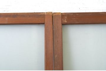 アンティーク建具　プレスガラス入り　光を取り入れたいお部屋におすすめのガラス戸2枚セット(引き戸)(R-063581)