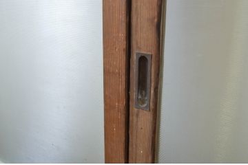 アンティーク建具　プレスガラス入り　光を取り入れたいお部屋におすすめのガラス戸2枚セット(引き戸)(R-063581)