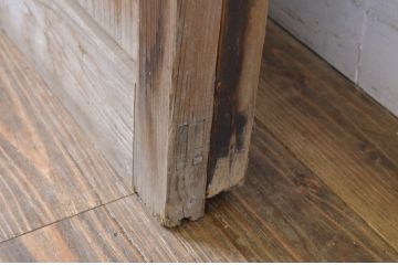 アンティーク建具　プレスガラス入り　光を取り入れたいお部屋におすすめのガラス戸2枚セット(引き戸)(R-063581)