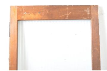 アンティーク建具　ペイント仕上げ限定　モールガラス　淡い色味が可愛らしいドア1枚(扉、木製扉、ガラス扉、玄関ドア)(R-063582)