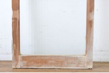 アンティーク建具　ペイント仕上げ限定　モールガラス　淡い色味が可愛らしいドア1枚(扉、木製扉、ガラス扉、玄関ドア)(R-063582)