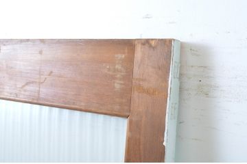 アンティーク建具　ペイント仕上げ限定　モールガラス　淡い色味が可愛らしいドア1枚(扉、木製扉、ガラス扉、玄関ドア)(R-063582)