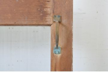 アンティーク建具　ペイント仕上げ限定　モールガラス　淡い色味が可愛らしいドア1枚(扉、木製扉、ガラス扉、玄関ドア)(R-063582)