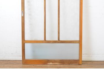 アンティーク建具　レトロなプレスガラス入り!光の反射でお部屋を彩るガラス戸1枚(引き戸)(R-063583)